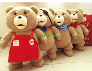 Lovely Ted Bear Baby Plush Toys Red Brown Polyester Accept OEM ODM