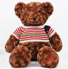 Dark Brown Teddy Bear Personalized Plush Toys Customers Option Function