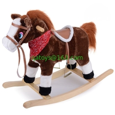 Cute Children Rocking Horse Toys Sound Moving Mouth Tail Led Light Big