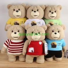 Lovely Ted Bear Baby Plush Toys Red Brown Polyester Accept OEM ODM