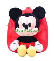 12 Inch Red Mickey Mouse Backpack For Toddler With Soft Plush Fabric Size
