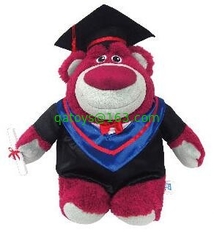 Lotso Graduation Berrybear Disney Plush Toys , Toy Story 3 Lots-O'-Huggin' Bear Disney Cuddly Toys 10 inch