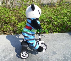 100% PP Cotton Musical Plush Toys , Electronic Bicycle Animal Panda Soft Toy