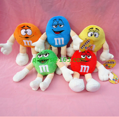 Childrens Yellow M&amp;M Stuffed Animals Cartoon Plush Toys Eco Friendly