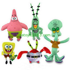 The SpongeBob Family Full Set Cartoon Stuffed Toys , Pink / Green / Red / Yellow