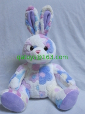 Rose / Blue Stuffed Easter Bunnies Soft Push Toys Custom Made