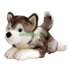 12 inch Soft White Husky Stuffed Animal Custom Plush Toys Eco Friendly