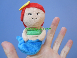 12cm Lovely Mermaid Plush Finger Puppets For Toddlers , Blue And Red