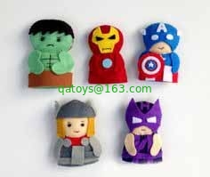 Fashion Cartoon Plush Toys The Avengers Felt Finger Puppets , For Promotion Gifts and Premium