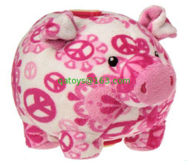 Fashion Pink Stuffed Animal Piggy Bank Personalized For Coin Collection