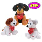 Cute Valentines Day Teddy Bear With Flower Heart Stuffed Push Toys
