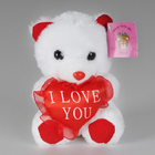 Fashion Valentines Day Stuffed Toys Teddy Bear With Red Heart Push Celebrating