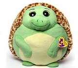 25cm Round Shape Animal Promotional Gifts Toys Green / Brown / Grey Color