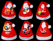 Red Christmas Hat For Gift Plush Hat  For Christmas Party,Printing Santa Claus