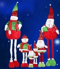 Large Santa Doll and Snowman With Streaching Leg Christmas Holiday For Celebrate Party
