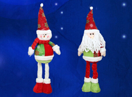Large Santa Doll and Snowman With Streaching Leg Christmas Holiday For Celebrate Party