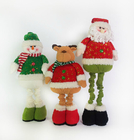 Stuffed Reindeer Snowman Doll Christmas Plush Toys With Streaching Leg