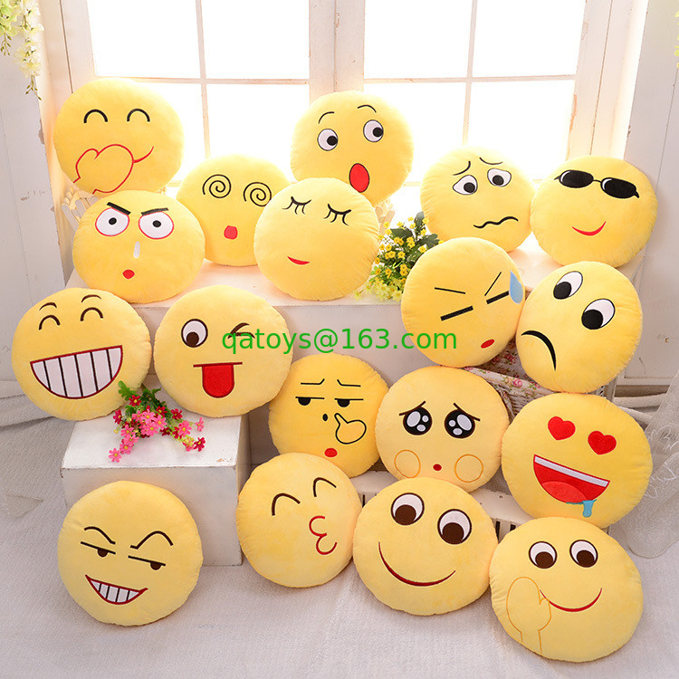 22 styles Emoji Emoticon Yellow and Round Stuffed Cushions And Pillows For Home Decoration