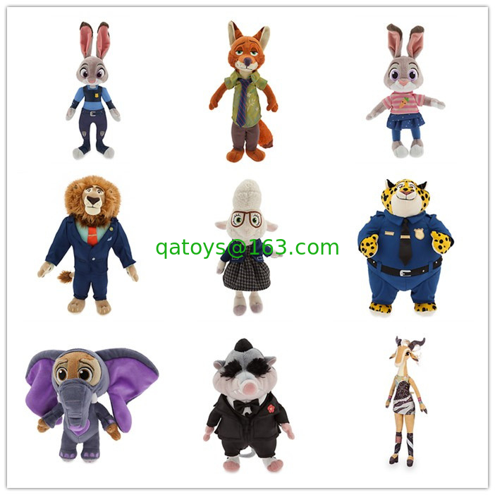 Brown and Green Zootopia Disney Plush Toys Stuffed Animals Soft Material