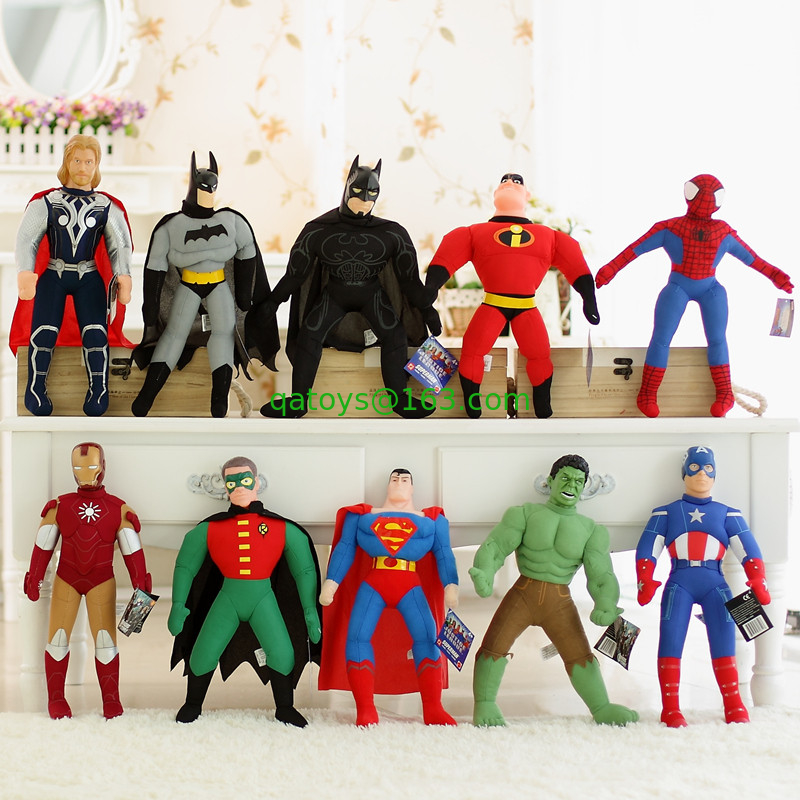 EN71 Cartoon Plush Toys Batman Steel Superman Justice League Avengers