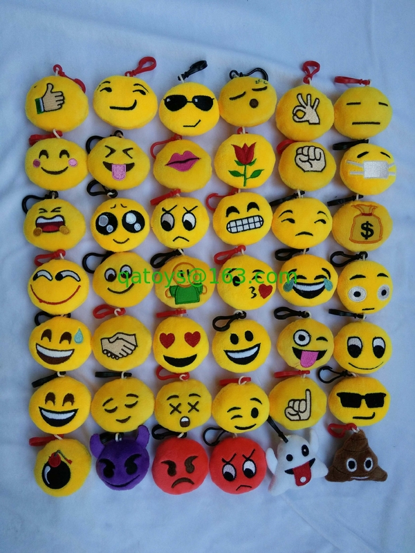 Cute Lovely Emoji Plush Toy Keychain with Hook For Promotion Gifts