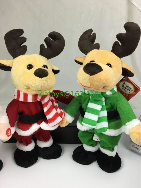 Lovely Dancing Music Plush Toys , Christmas Electronic Stuffed Animals