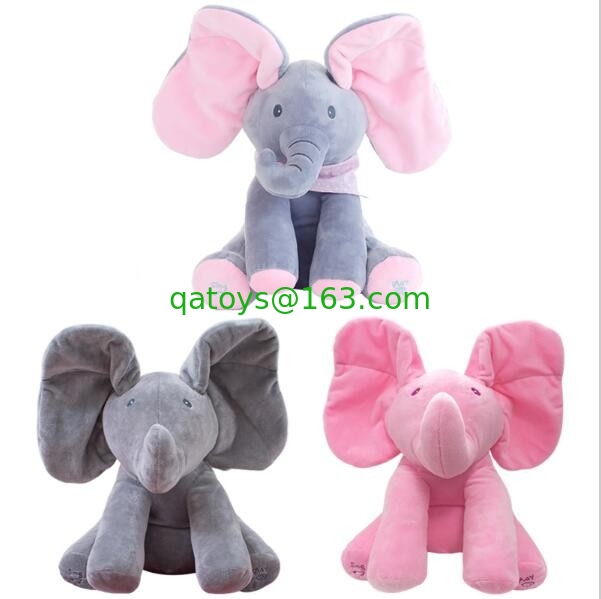 Musical Peek a Boo Elephant Play Hide And Seek Electric Baby Cuddly Plush Toys