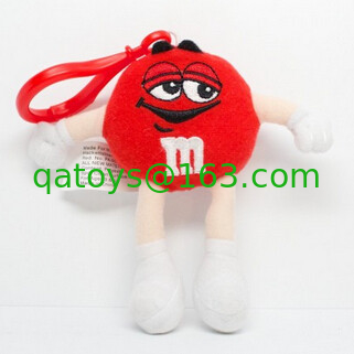 Personalized Plush Toy Keychain Red M&M Character Stuffed Animals