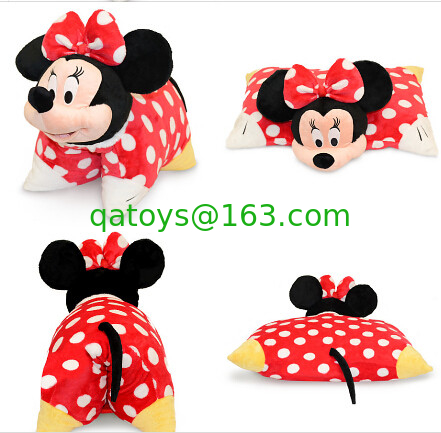 Red Lovely Disney Minnie Mouse Toddler Pillow With Plush Minnie Head