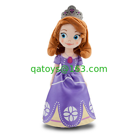 Blue Soft Princess Sofia Plush Doll Small Stuffed Toys for Little Girls